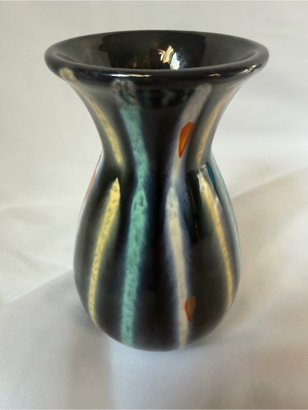 Vintage West Germany Art Pottery Vase 581112 MCM Glossy Drip Glaze 5”